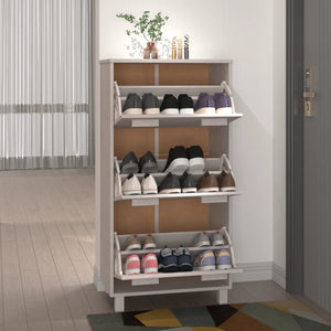 Weißer Schuhschrank Kiefer Massivholz 59,5cm