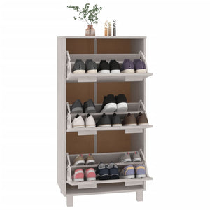 Weißer Schuhschrank Kiefer Massivholz 59,5cm