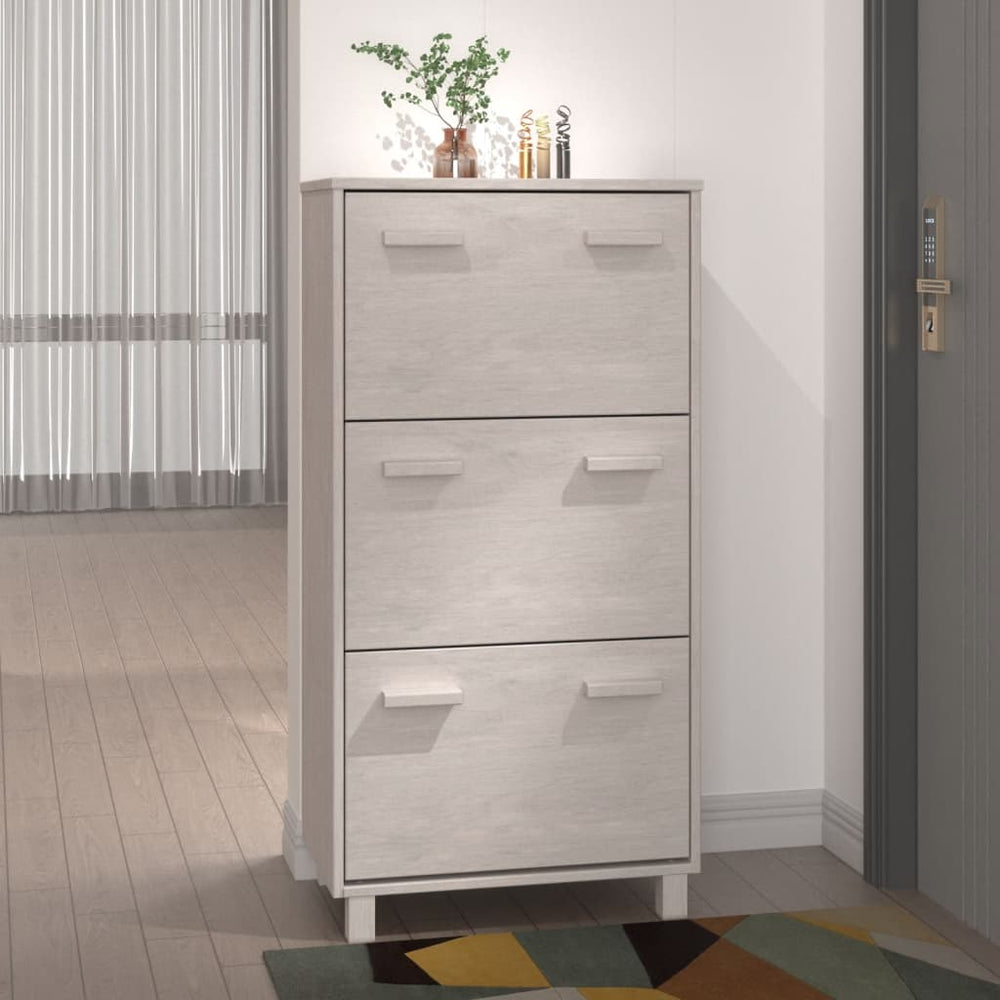 Weißer Schuhschrank Kiefer Massivholz 59,5cm