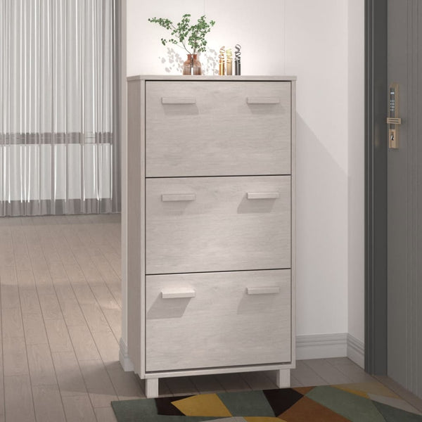 Weißer Schuhschrank Kiefer Massivholz 59,5cm