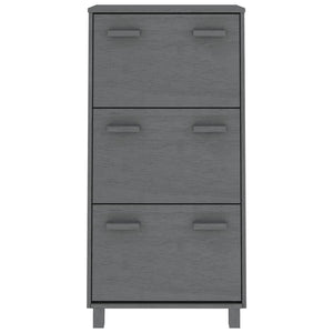 Dunkelgrauer Schuhschrank Kiefer Massivholz