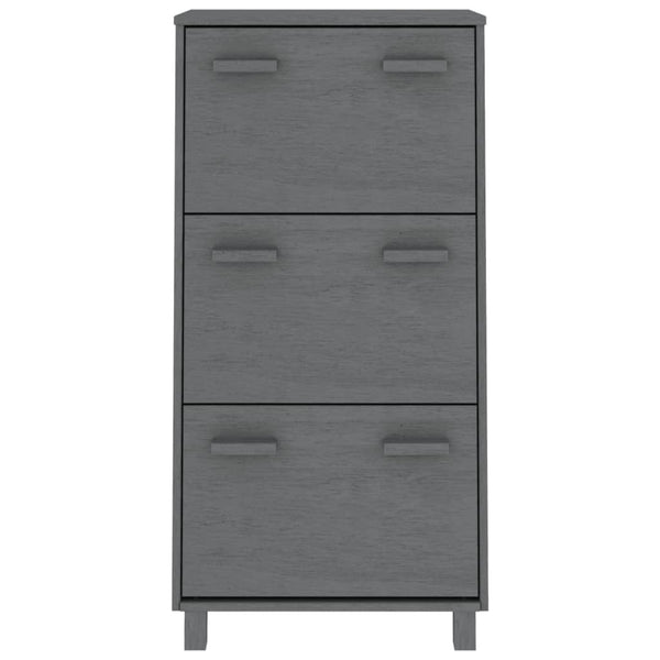 Dunkelgrauer Schuhschrank Kiefer Massivholz