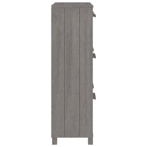 Schuhschrank HAMAR Hellgrau Kiefer Massivholz