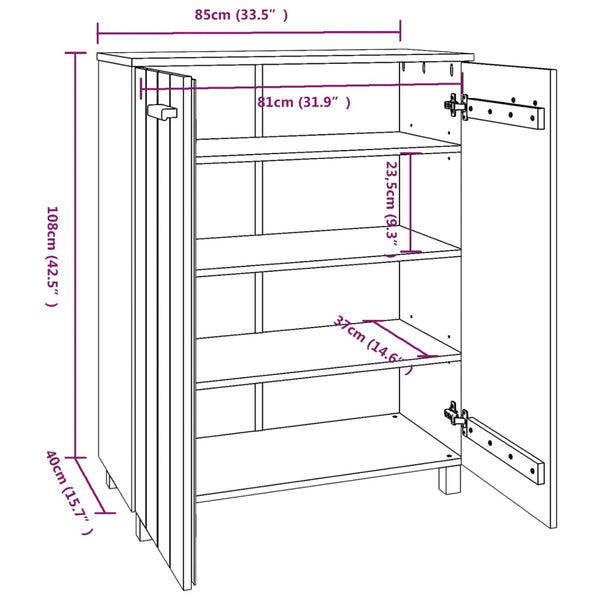 Massivholz Schuhschrank Honigbraun Kiefer