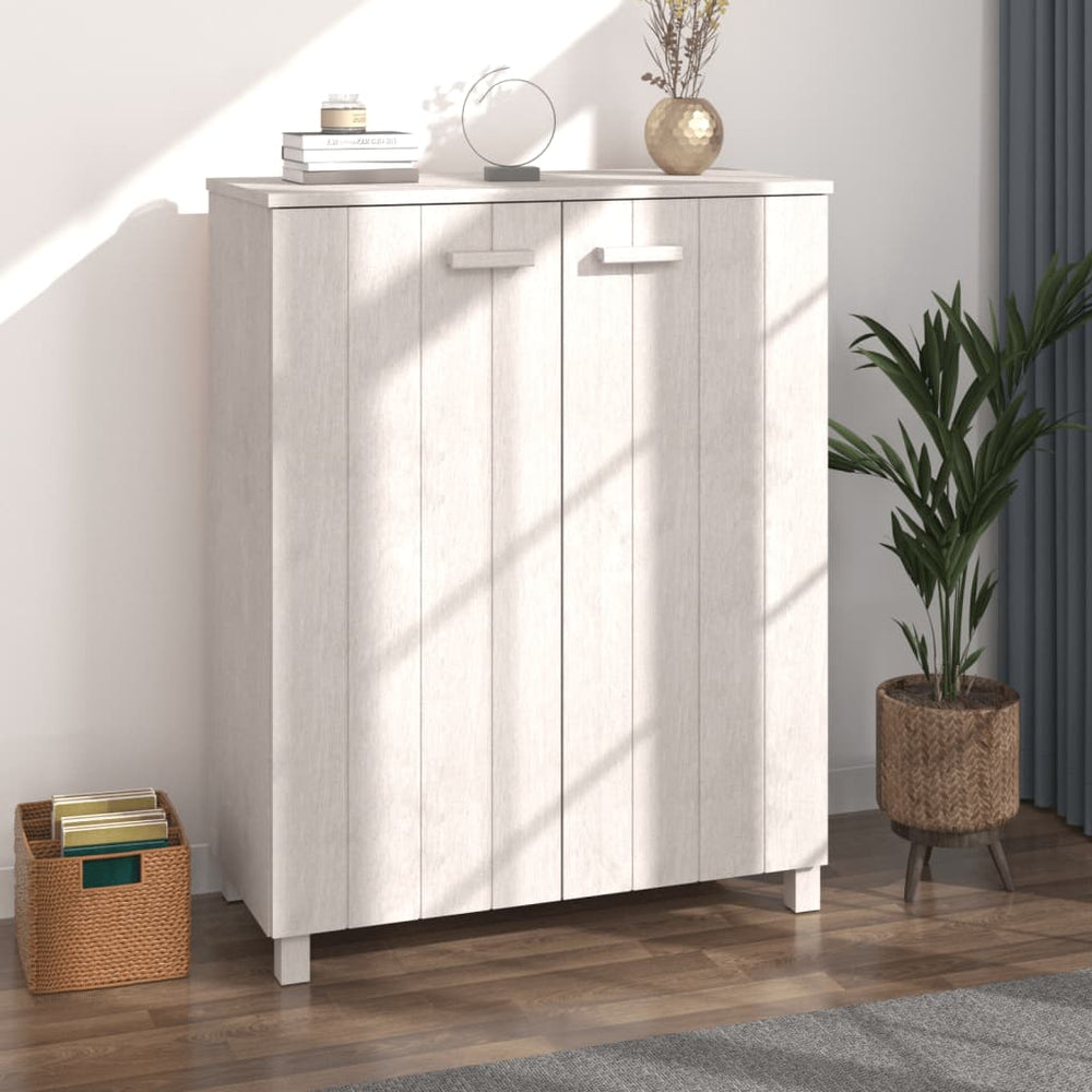 Weißer Schuhschrank HAMAR Kiefer Massivholz 85 cm