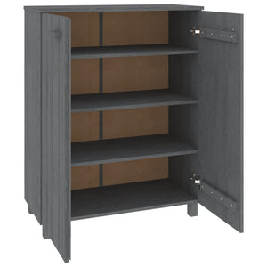 Dunkelgrauer Schuhschrank Kiefer Massivholz 85x108cm