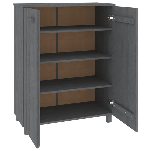 Dunkelgrauer Schuhschrank Kiefer Massivholz 85x108cm