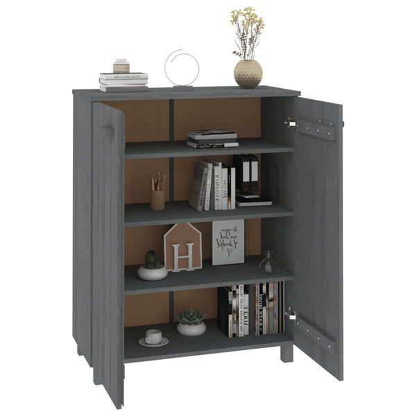 Dunkelgrauer Schuhschrank Kiefer Massivholz 85x108cm