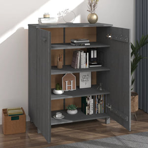 Dunkelgrauer Schuhschrank Kiefer Massivholz 85x108cm
