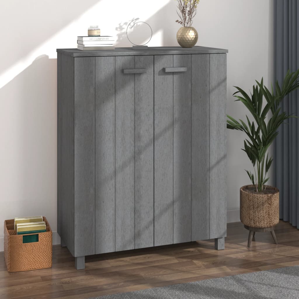 Dunkelgrauer Schuhschrank Kiefer Massivholz 85x108cm