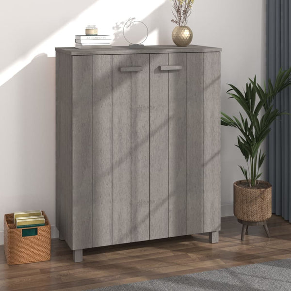 Schuhschrank HAMAR Hellgrau Kiefer Massivholz