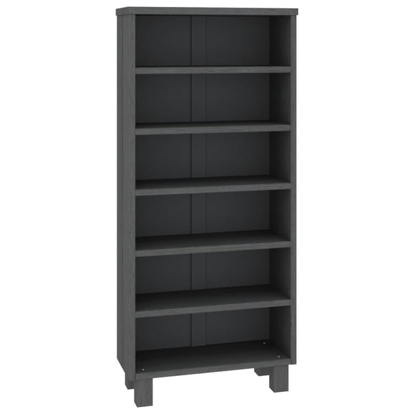 CD-Schrank Dunkelgrau Kiefer Massivholz