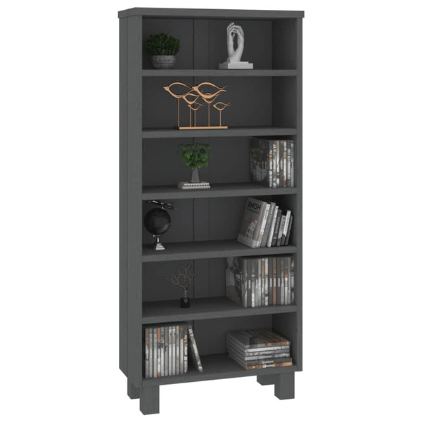 CD-Schrank Dunkelgrau Kiefer Massivholz
