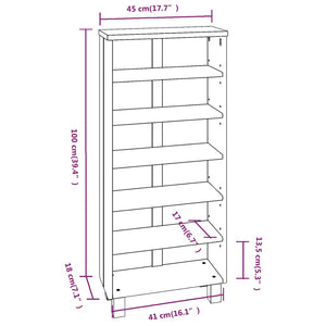 CD-Schrank Dunkelgrau Kiefer Massivholz