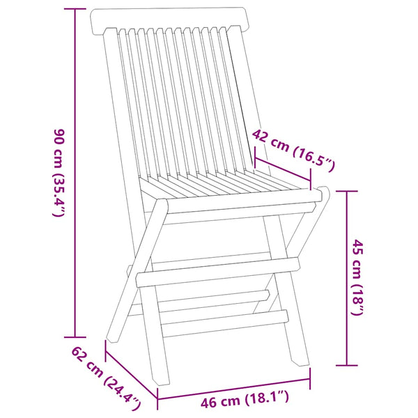 5-tlg. Garten-Essgruppe Klappbar Massivholz Teak