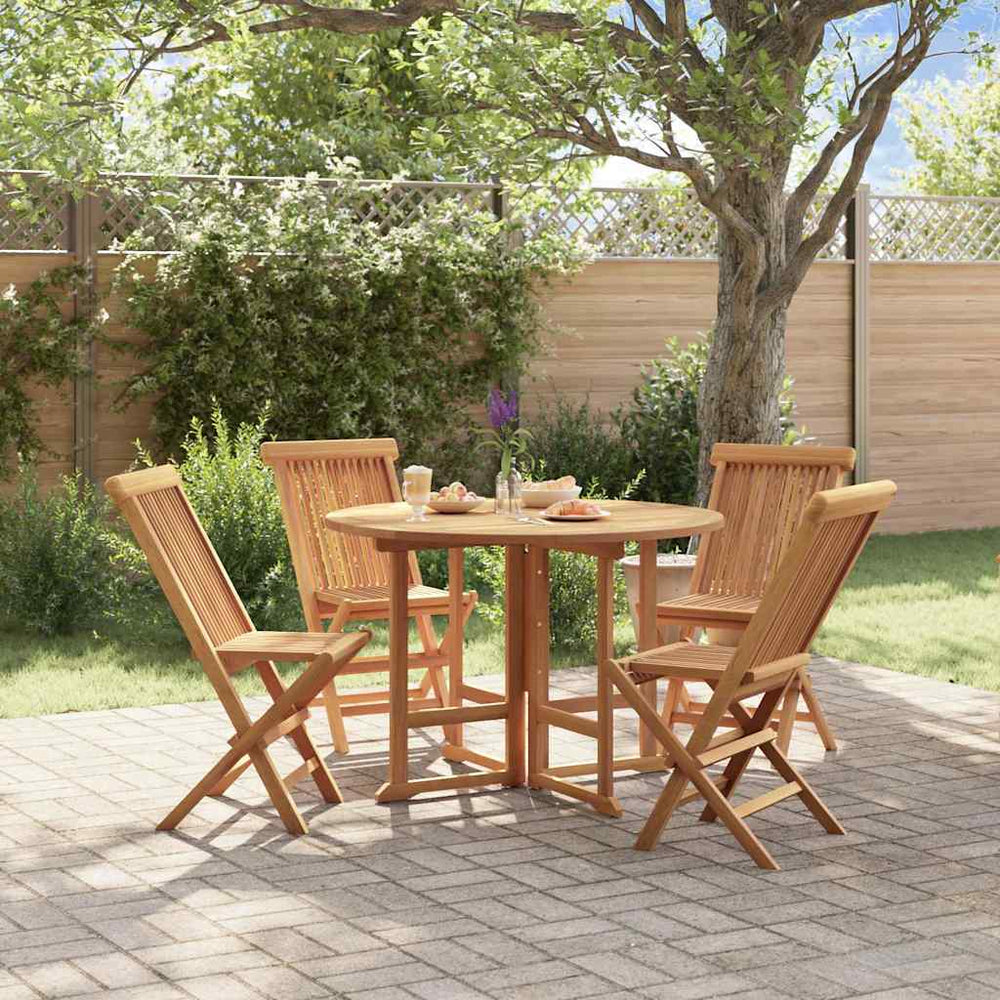 5-tlg. Garten-Essgruppe Klappbar Massivholz Teak