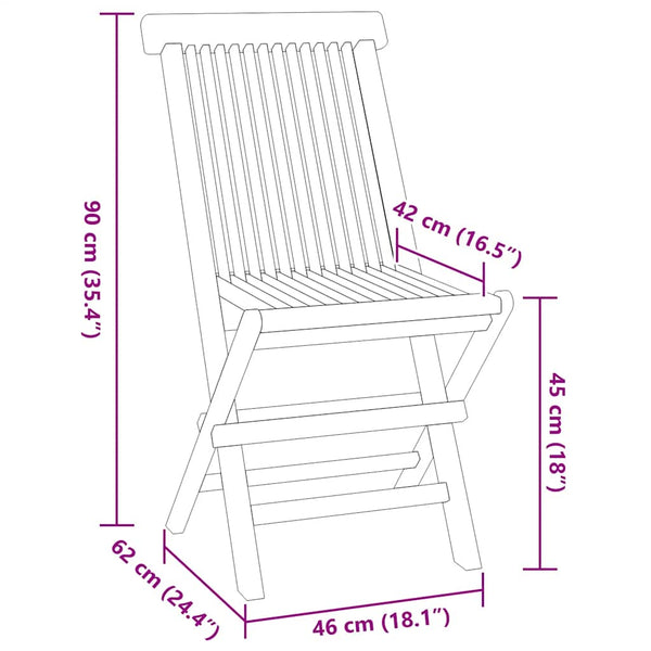 5-tlg. Garten-Essgruppe Klappbar Massivholz Teak