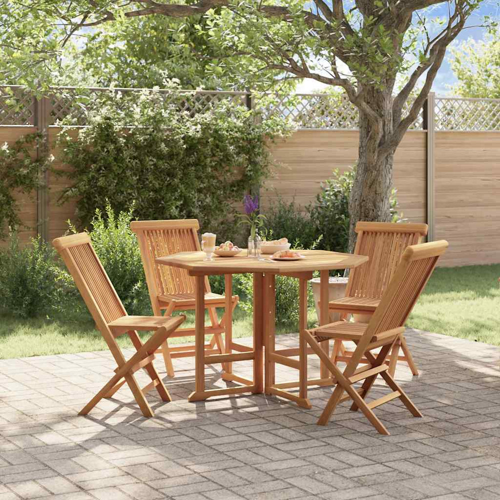 5-tlg. Garten-Essgruppe Klappbar Massivholz Teak