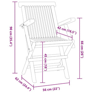 5-tlg. Garten-Essgruppe Klappbar Massivholz Teak