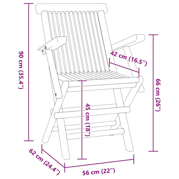 5-tlg. Garten-Essgruppe Klappbar Massivholz Teak