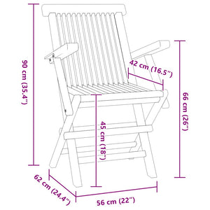 5-tlg. Garten-Essgruppe Klappbar Massivholz Teak
