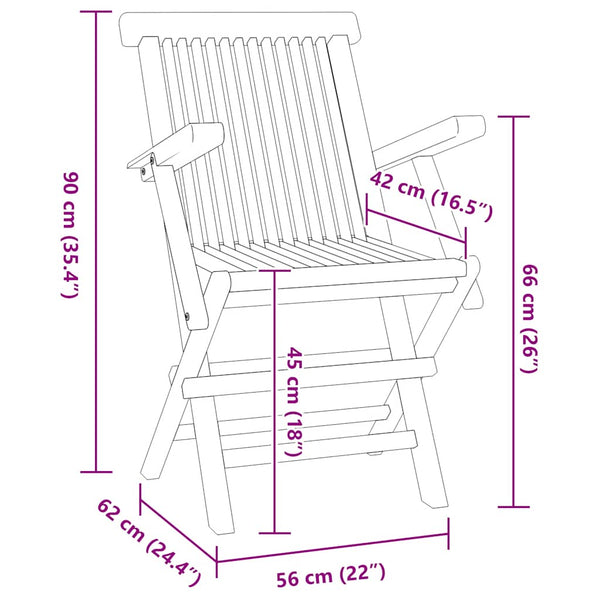 5-tlg. Garten-Essgruppe Klappbar Massivholz Teak