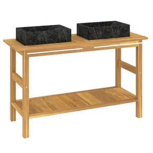Waschtisch mit Schwarzen Marmorbecken Massivholz Teak