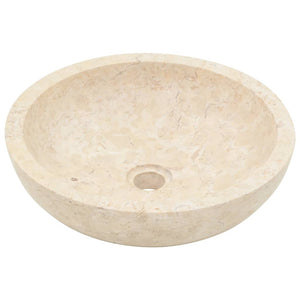 Waschtisch mit Creme Marmorbecken Massivholz Teak