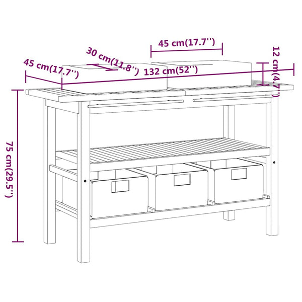 Waschtisch mit Creme Marmorbecken Massivholz Teak