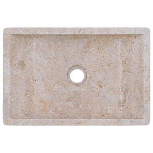 Waschtisch mit Creme Marmorbecken Massivholz Teak