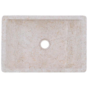 Waschtisch mit Creme Marmorbecken Massivholz Teak