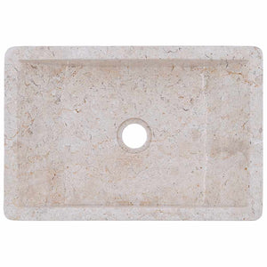 Waschtisch mit Creme Marmorbecken Massivholz Teak