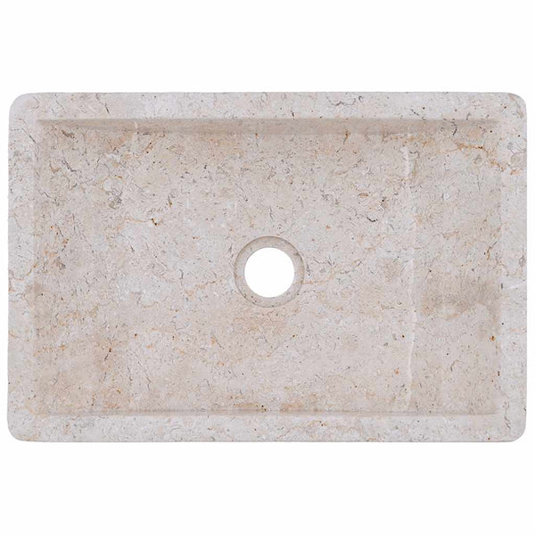 Waschtisch mit Creme Marmorbecken Massivholz Teak