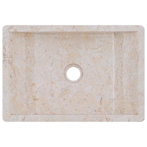 Waschtisch mit Creme Marmorbecken Massivholz Teak