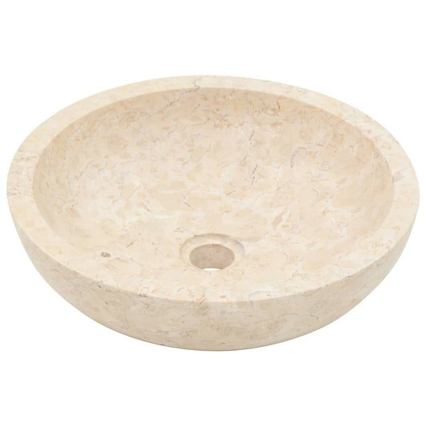 Waschtisch mit Creme Marmorbecken Massivholz Teak