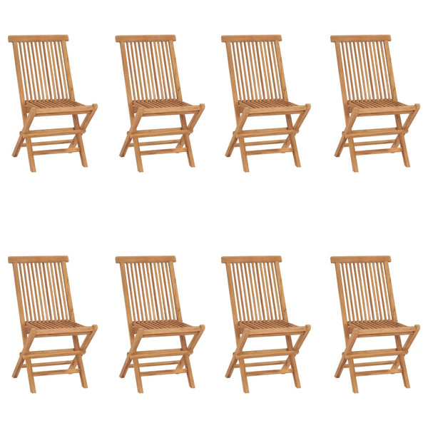 Klappbare Gartenstühle 8 Stk. Massivholz Teak