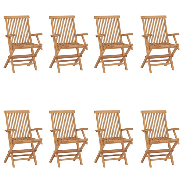 Klappbare Gartenstühle 8 Stk. Massivholz Teak