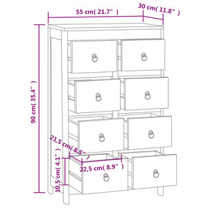 Teak Kommode 55x30x90cm Massivholz