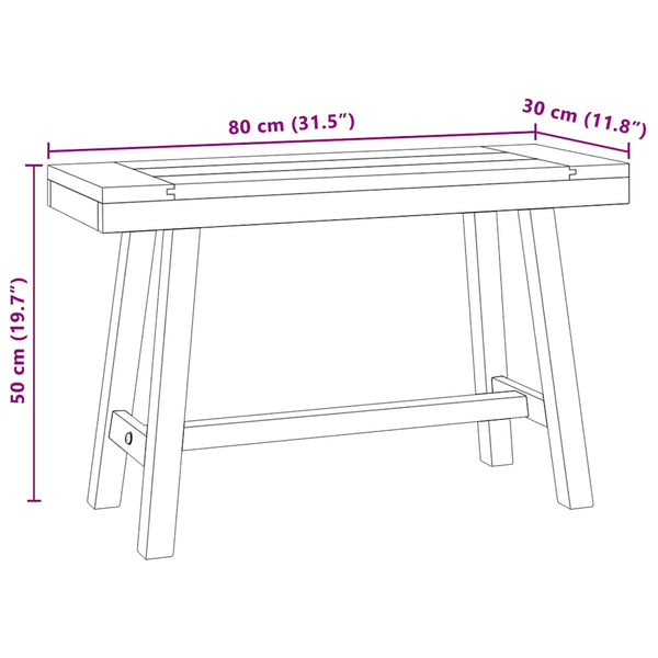 Teak Bank 80 cm Massivholz