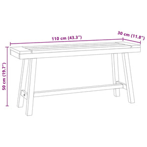 Massivholz Teak Bank 110 cm