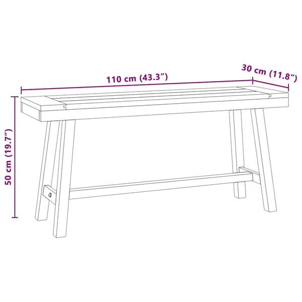 Massivholz Teak Bank 110 cm