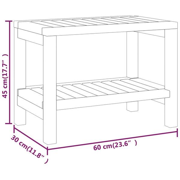 Teak Badezimmer Beistelltisch 60x30x45 cm