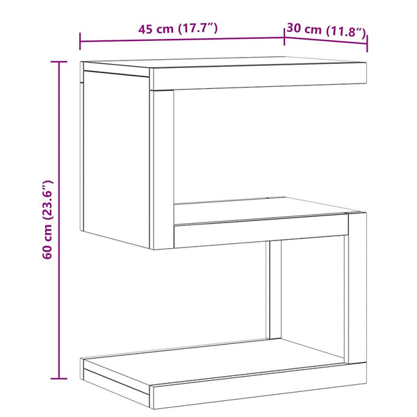 Beistelltisch Teak Massivholz 45x30x60 cm