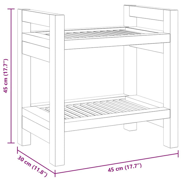 Teak Badezimmer Beistelltisch 45x30x45 cm