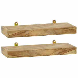 Massivholz Teak Wandregale, 2er-Set