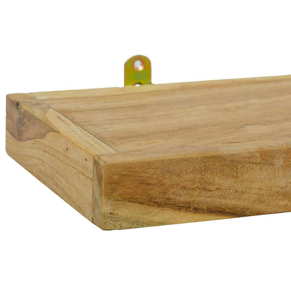 Massivholz Teak Wandregale, 2er-Set