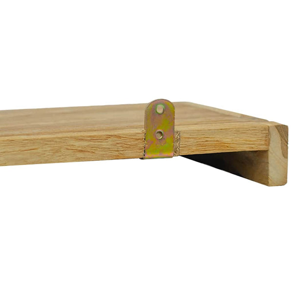 Massivholz Teak Wandregale, 2er-Set