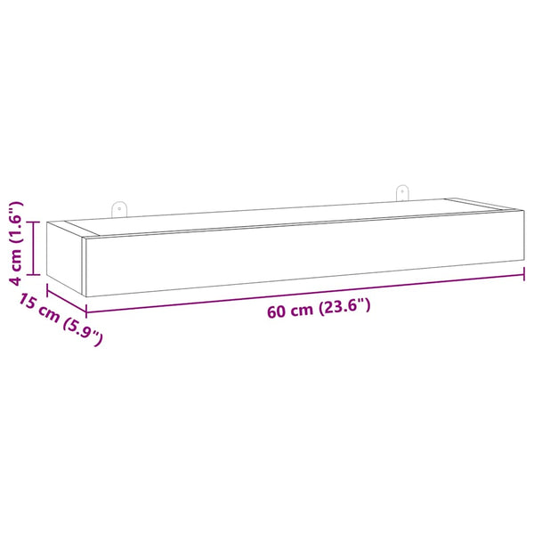 Wandregale 60x15 cm, 2er Set, Massivholz Teak