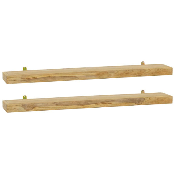 Wandregale 90x15 cm, 2er Set, Teakholz