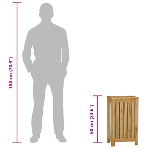 Teak Wäschebehälter 35x25x60cm